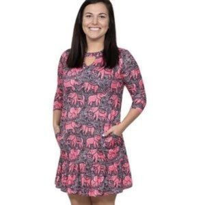 Simply Southern Pink and Gray Elephant Dress